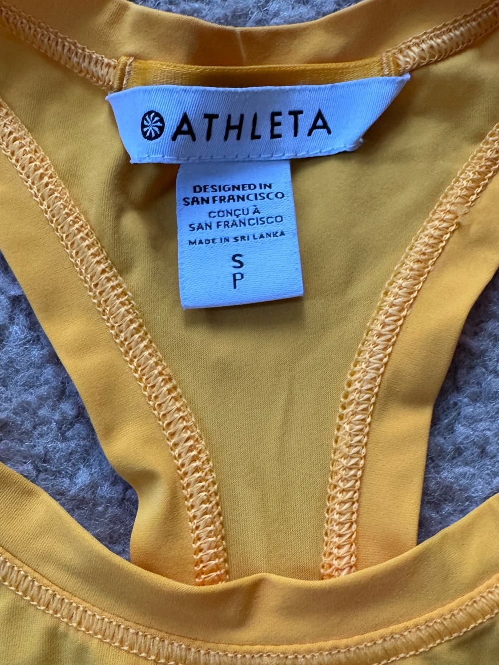 Athleta Yellow Racerback Workout Tank - Picture 2 of 3